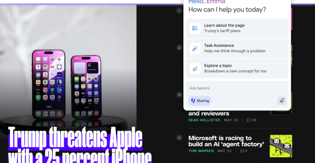 Crome I wish I wish for more than to try Gemini