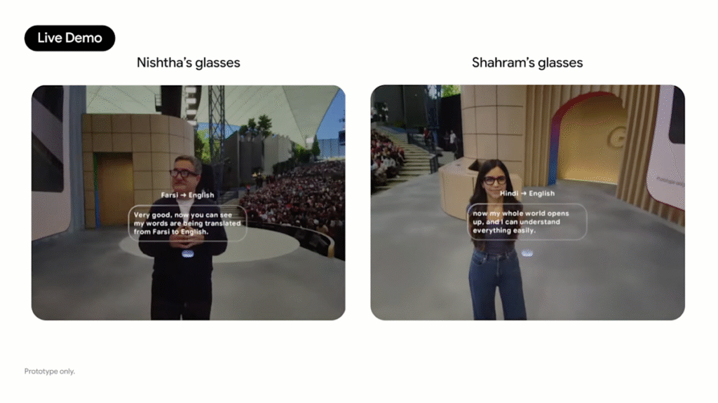 Google Demos Android XR Glasses in I/O with direct language translation