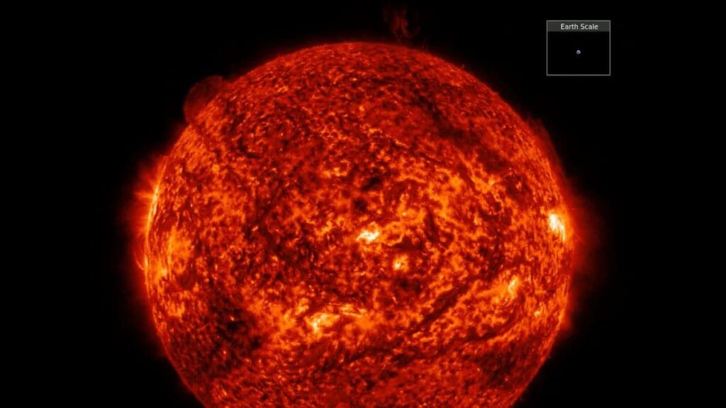 The sun created a distance of 600,000 miles in the volcano