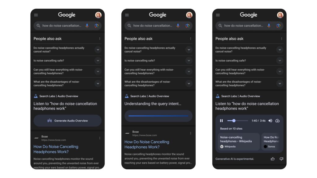 Google Search now lets you develop an audio review