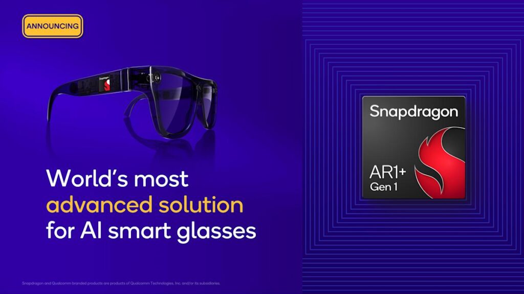 Qualcomm says its new AR1+ GEN 1 Chip can handle AI directly on smart glasses Qualcomm says its new AR1+ GEN 1 Chip can handle AI directly on smart glasses