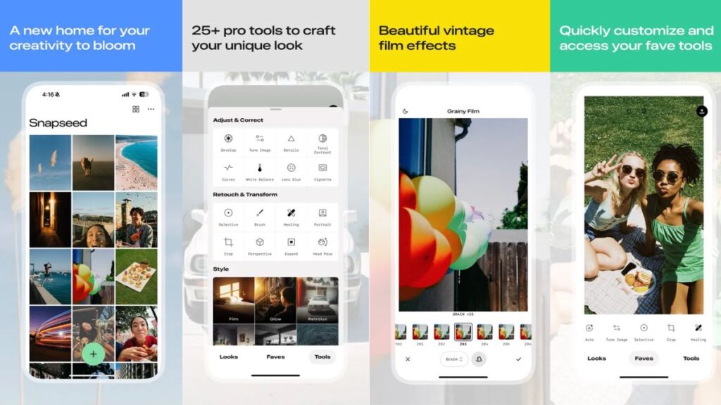 Snapded with Phase Tabs, Film Filters and more for Google Updates and iPads