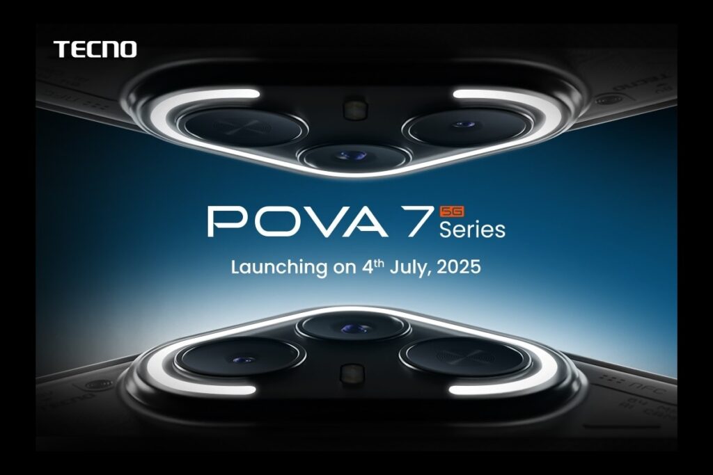 Techno Pova 7 5G series India launch is set on July 4. The back design teased