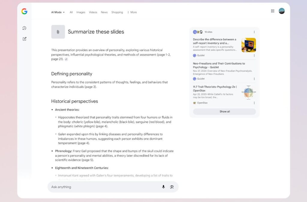 Google Image and PDF uploads bringing AI to AI format