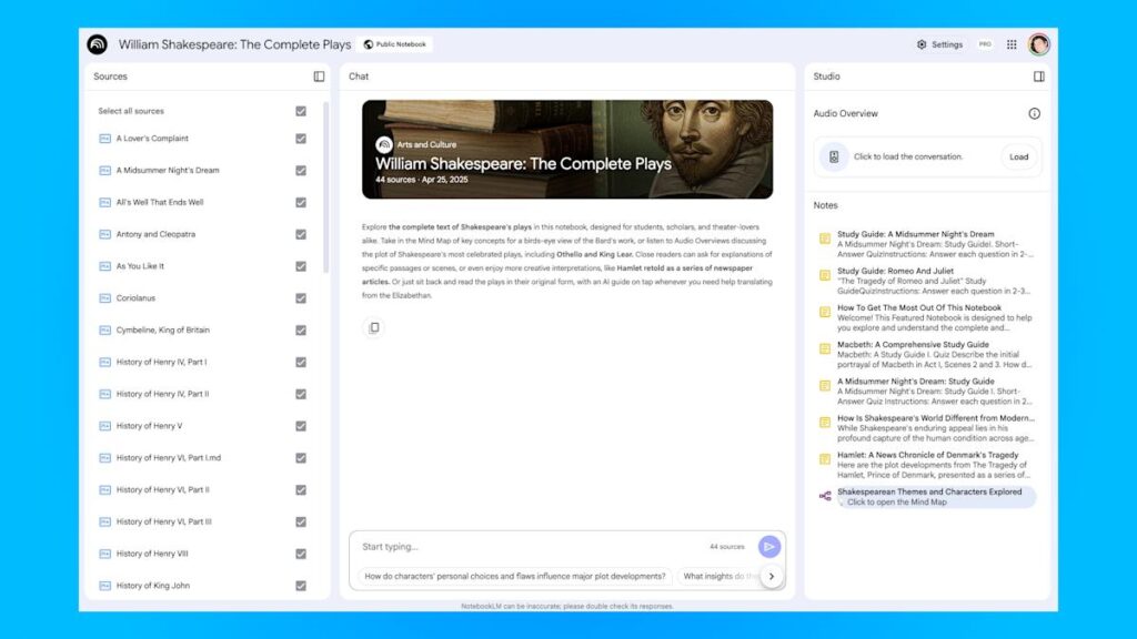 Google has included the noted notebook on the titles selected in the notebook lm