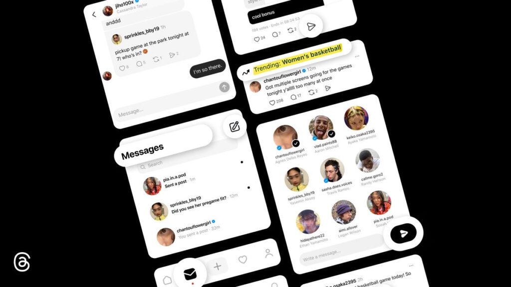 Threads get private messaging and a fresh look to highlight the conversation above