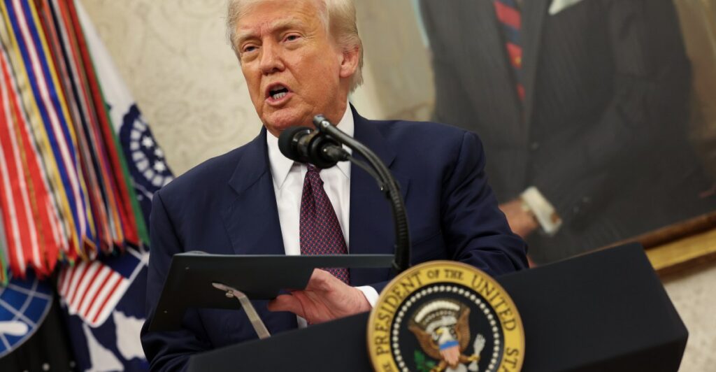 Trump has threatened 100 % tariff on computer chips with a huge lizard